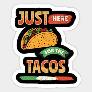 Just Here for the Tacos Retro Fiesta Taco Lover Sticker